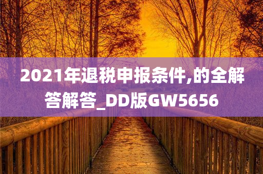 2021年退税申报条件,的全解答解答_DD版GW5656