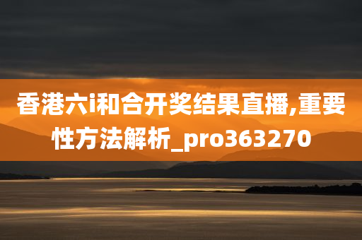 香港六i和合开奖结果直播,重要性方法解析_pro363270