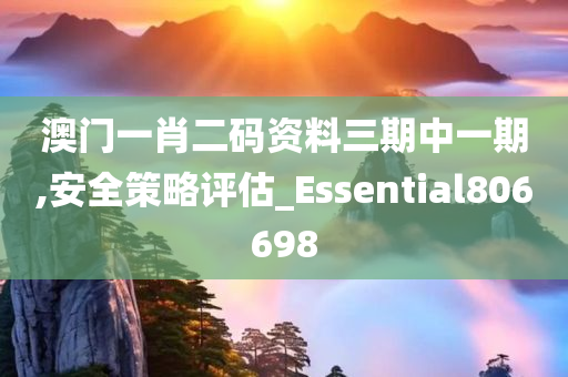 澳门一肖二码资料三期中一期,安全策略评估_Essential806698