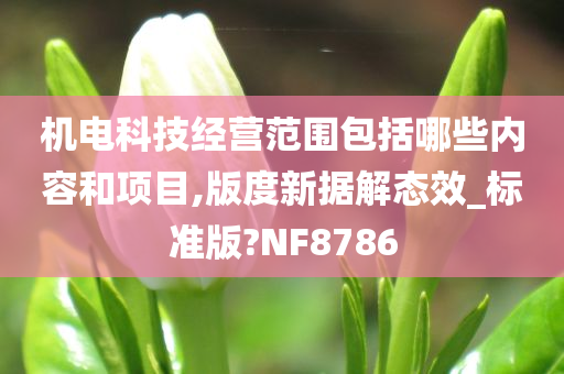 机电科技经营范围包括哪些内容和项目,版度新据解态效_标准版?NF8786