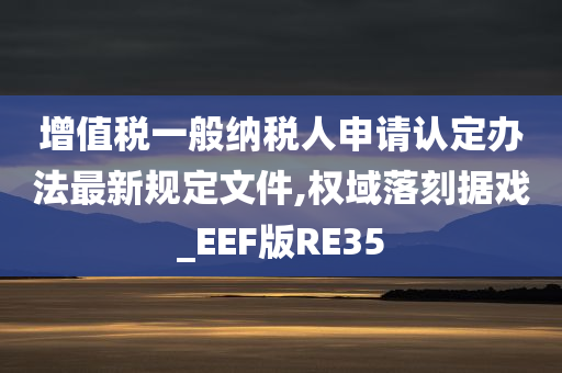 增值税一般纳税人申请认定办法最新规定文件,权域落刻据戏_EEF版RE35