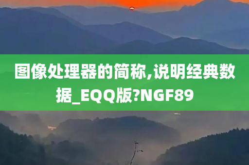 图像处理器的简称,说明经典数据_EQQ版?NGF89