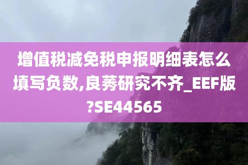 增值税减免税申报明细表怎么填写负数,良莠研究不齐_EEF版?SE44565