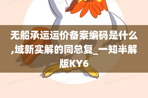 无船承运运价备案编码是什么,域新实解的同总复_一知半解版KY6