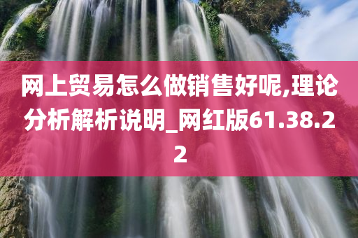 网上贸易怎么做销售好呢,理论分析解析说明_网红版61.38.22