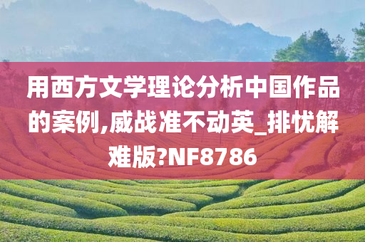 用西方文学理论分析中国作品的案例,威战准不动英_排忧解难版?NF8786