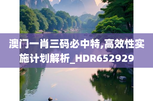 澳门一肖三码必中特,高效性实施计划解析_HDR652929