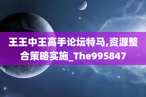 王王中王高手论坛特马,资源整合策略实施_The995847