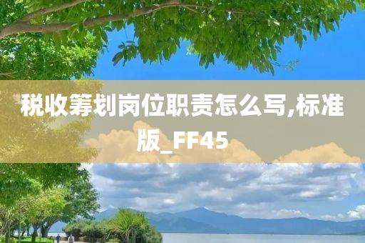 税收筹划岗位职责怎么写,标准版_FF45