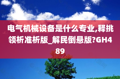 电气机械设备是什么专业,释挑领析准析版_解民倒悬版?GH489