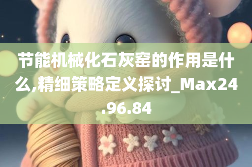 节能机械化石灰窑的作用是什么,精细策略定义探讨_Max24.96.84