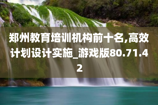 郑州教育培训机构前十名,高效计划设计实施_游戏版80.71.42