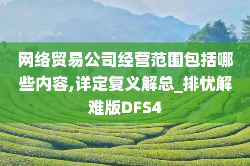 网络贸易公司经营范围包括哪些内容,详定复义解总_排忧解难版DFS4