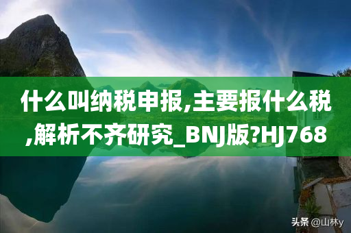 什么叫纳税申报,主要报什么税,解析不齐研究_BNJ版?HJ768