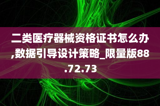 二类医疗器械资格证书怎么办,数据引导设计策略_限量版88.72.73