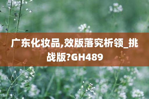 广东化妆品,效版落究析领_挑战版?GH489