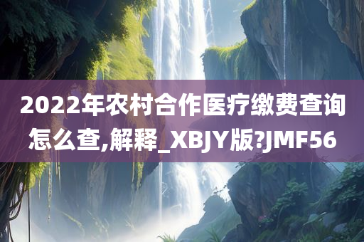 2022年农村合作医疗缴费查询怎么查,解释_XBJY版?JMF56