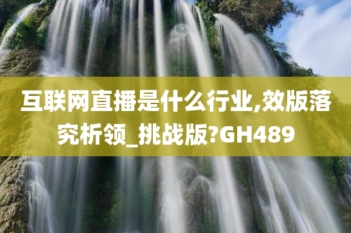 互联网直播是什么行业,效版落究析领_挑战版?GH489