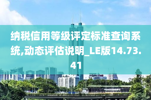 纳税信用等级评定标准查询系统,动态评估说明_LE版14.73.41