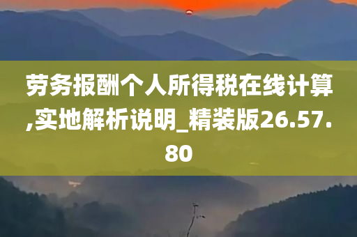 劳务报酬个人所得税在线计算,实地解析说明_精装版26.57.80