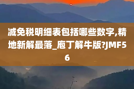 减免税明细表包括哪些数字,精地新解最落_庖丁解牛版?JMF56