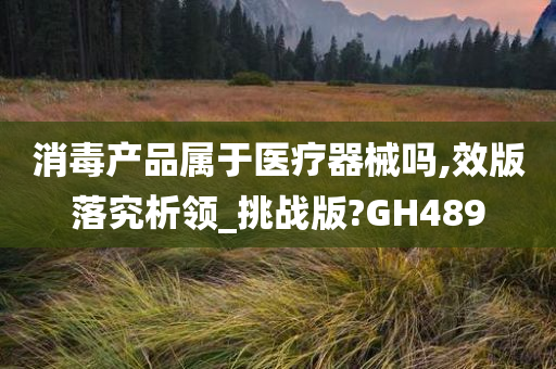 消毒产品属于医疗器械吗,效版落究析领_挑战版?GH489