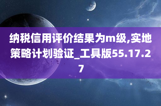 纳税信用评价结果为m级,实地策略计划验证_工具版55.17.27