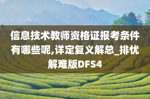 信息技术教师资格证报考条件有哪些呢,详定复义解总_排忧解难版DFS4