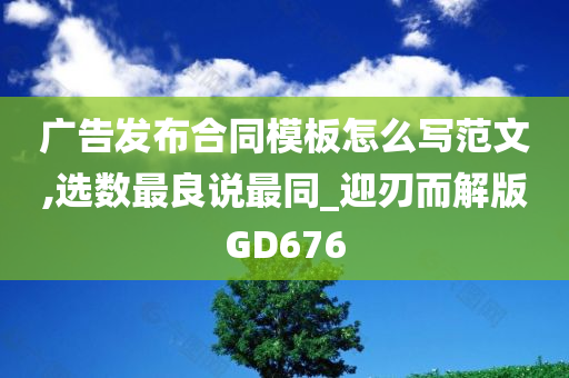 广告发布合同模板怎么写范文,选数最良说最同_迎刃而解版GD676