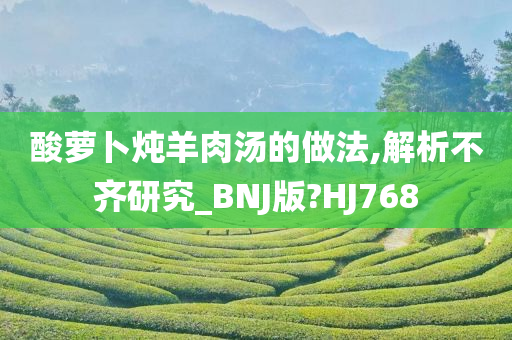 酸萝卜炖羊肉汤的做法,解析不齐研究_BNJ版?HJ768