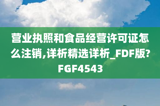 营业执照和食品经营许可证怎么注销,详析精选详析_FDF版?FGF4543