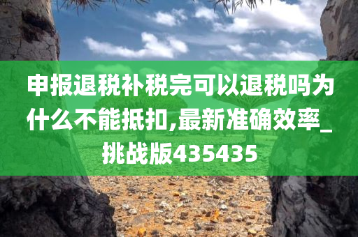 申报退税补税完可以退税吗为什么不能抵扣,最新准确效率_挑战版435435