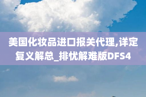 美国化妆品进口报关代理,详定复义解总_排忧解难版DFS4