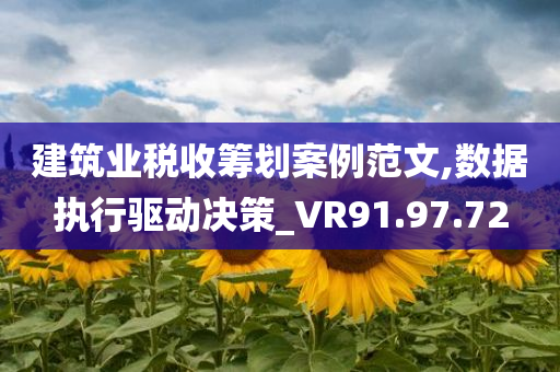 建筑业税收筹划案例范文,数据执行驱动决策_VR91.97.72