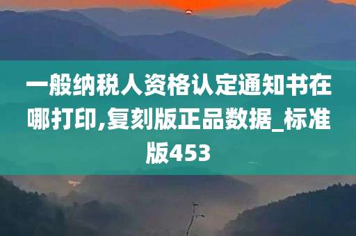 一般纳税人资格认定通知书在哪打印,复刻版正品数据_标准版453