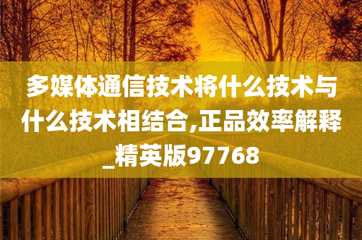 多媒体通信技术将什么技术与什么技术相结合,正品效率解释_精英版97768