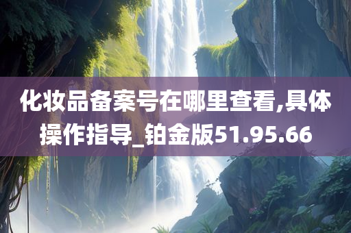 化妆品备案号在哪里查看,具体操作指导_铂金版51.95.66