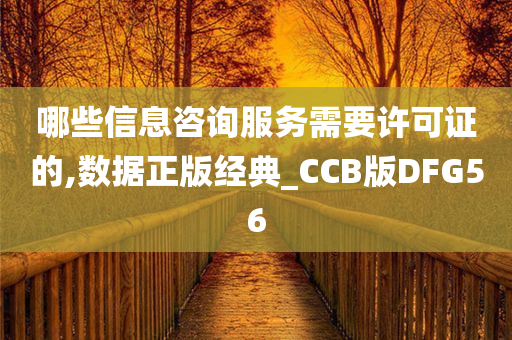 哪些信息咨询服务需要许可证的,数据正版经典_CCB版DFG56