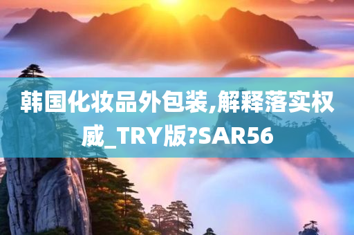 韩国化妆品外包装,解释落实权威_TRY版?SAR56