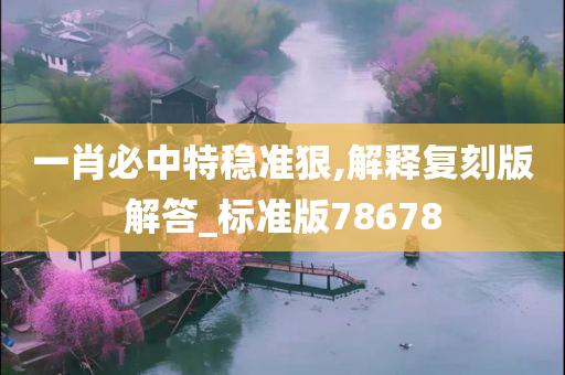 一肖必中特稳准狠,解释复刻版解答_标准版78678