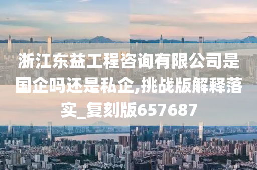 浙江东益工程咨询有限公司是国企吗还是私企,挑战版解释落实_复刻版657687