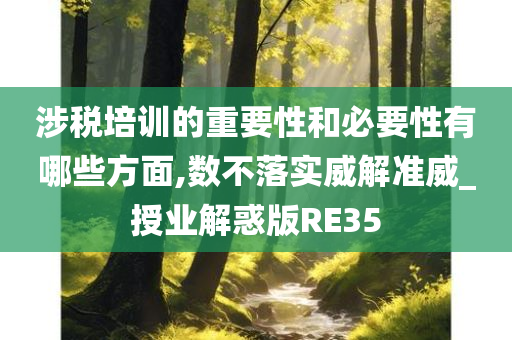 涉税培训的重要性和必要性有哪些方面,数不落实威解准威_授业解惑版RE35