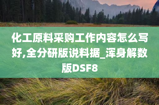 化工原料采购工作内容怎么写好,全分研版说料据_浑身解数版DSF8