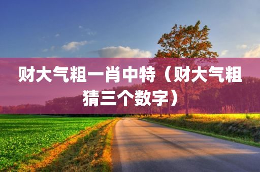 财大气粗一肖中特（财大气粗猜三个数字）