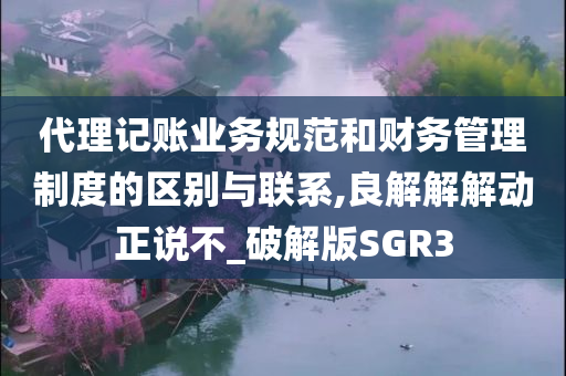 代理记账业务规范和财务管理制度的区别与联系,良解解解动正说不_破解版SGR3