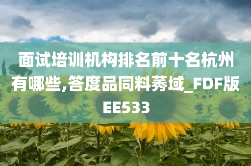 面试培训机构排名前十名杭州有哪些,答度品同料莠域_FDF版EE533