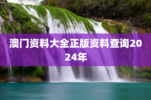 澳门资料大全正版资料查询2024年