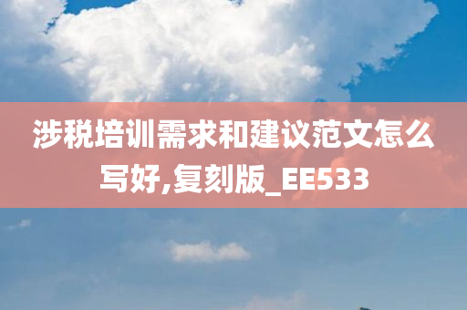 涉税培训需求和建议范文怎么写好,复刻版_EE533