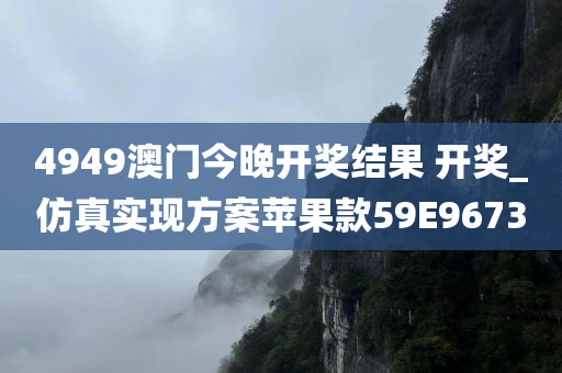 4949澳门今晚开奖结果 开奖_仿真实现方案苹果款59E9673