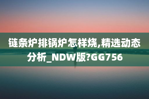 链条炉排锅炉怎样烧,精选动态分析_NDW版?GG756